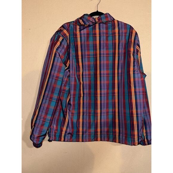 LACOSTE Live Madres Sporty Unisex Checkered Plaid Windbreaker Jackets Hoodie - Picture 10 of 14